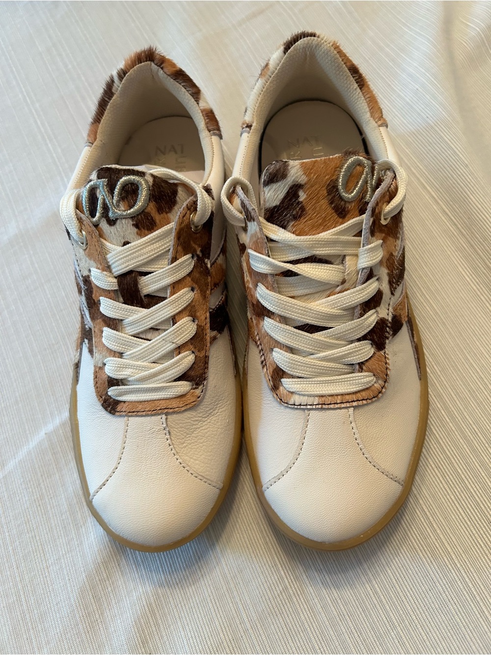 Naturalized Medina Brand New!! NA1 White Sneakers with Brown Cowhide Accents